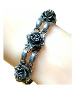 JRI Mexico Rose Link Vintage 925 Sterling Silver Bracelet 7” 38 Grams - $308.70 CAD