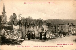 Vtg Postcard 1914 Taintrux France Ruins At Center of Village After Bombing UNP - £9.69 GBP
