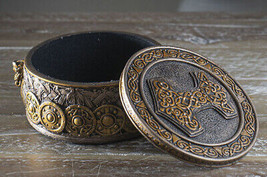 Norse Viking Knotwork Thor Hammer Mjolnir Dragon Longship Decorative Jewelry Box - £21.23 GBP