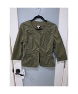 J. Jill Green Utility Jacket Size S Cropped Button Front Cotton Vintage-... - $529.68 MXN