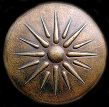 Macedonian Sun Star Shield Symbol Vergina sculpture plaque Dark Bronze F... - $363.13 MXN