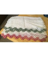 Lacy See Through Placemats Red Green - $8.07 CAD
