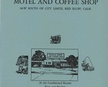 Crystal Motel and Coffee Shop Menu 99-W South Red Bluff California  - $57.42