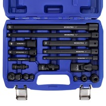 WORKPRO 18-Piece Drive Tool Accessory Set, IncludesSocketAdapters, Extensions, U - £66.33 GBP