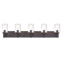 Bathroom Vanity Lights Over Mirror 5-Light Clear Glass Wall Lighting Oil Rubbed  - £176.35 GBP