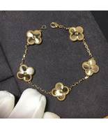 Real 18k Yellow Gold Alhambra Clover Bracelet 15mm 5 motifs 7.6 Inches 1... - £2,155.47 GBP