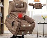 Large Power Lift Recliner Chair For Elderly, Dual Okin Motor Massage Cha... - $1,204.99