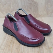 SIMPLE Womens Loafers Sz 9 M Burgundy Leather Casual Slip On Shoes - $33.87