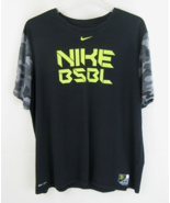 Nike BSBL Dri-Fit Black Baseball T Shirt in Men&#39;s XL with Camouflage Sle... - £8.12 GBP