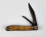Vintage John Primble Belknap Smooth Stag Pocket Knife 2-Blade 3&quot; closed - $59.39