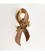 Vintage AVON Pink Enameled Breast Cancer Awareness Ribbon Rose Pin Lapel... - $365.45 MXN