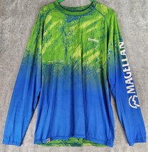 Magellan Shirt Mens Extra Large Blue Green Reversible Outdoor Fishing Gear - £13.99 GBP