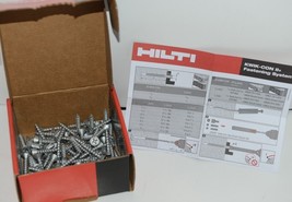 HILTI KWIK CON II 433036 PLUS PHILLIPS FLAT HEAD SCREWS 3/16 x 1 1/4 Box of 100 - £26.70 GBP