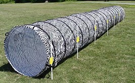 18&#39; Dog Agility Tunnel with Stakes, Multiple Colors Available (Zebra) - £74.72 GBP