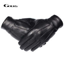 GOURS - Original Winter Gloves Men Genuine Leather Gloves Touch Screen Black Rea - £47.96 GBP