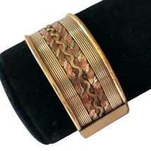 Woven Copper Brass Bangle Bracelet Tibetan Vintage Cuff Twisted Western Chunky - £15.90 GBP