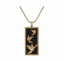 Stainless Steel Rose Embossed Doves Funeral Cremation Pendant w/chain - £99.81 GBP