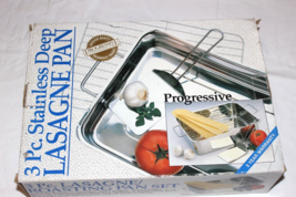 Progressive Lasagna Roasting Pan Stainless Steel Deep – Pan Only In Box - £7.07 GBP