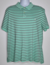 Ralph Lauren Polo Golf Shirt Mens Size XXL 2XL Blue Green Striped Short Sleeve - £22.97 GBP