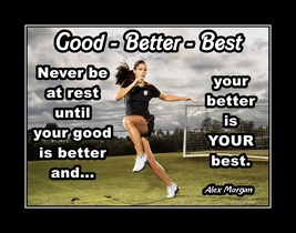 USWNT Alex Morgan Inspirational Soccer Quote Wall Art Gift Motivation Poster - £18.47 GBP+