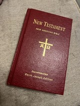 New Testament St Joseph Pocket Edition New American Bible Vest Bonded Leather - £15.63 GBP