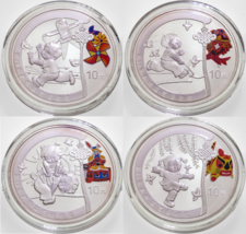 2008 China Beijing Olympics Silver Commemorative 4 Coin Set w/ Box/CoAs Series I - £217.98 GBP