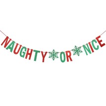 Red & Green Glittery Or Nice Banner- The Grinch Christmas Decorations, - £18.79 GBP