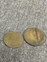 2 Vintage Coins - Italy, Vittorio Emanuele II 1800’s, Milan - £14.75 GBP