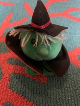 Vintage Puffkins Plush Green Witch Halloween Plush Stuffed Swibco - $8.59