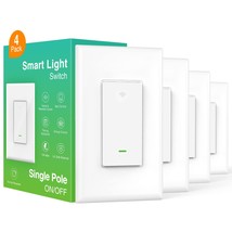 Ghome Smart Switch, 2 Point 4 Ghz Wi-Fi Switch Works With Alexa, Google, 4 Pack. - £40.16 GBP
