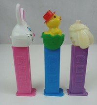 Vintage Lot Of 3 Holiday Easter Pez Dispensers Chick In Green Egg, Bunny... - $9.69