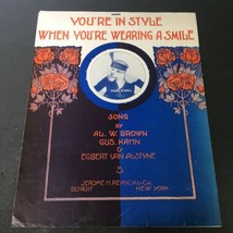VTG RARE You&#39;re In Style When You&#39;re Wearing A Smile Song by Al W. Brown - £6.67 GBP