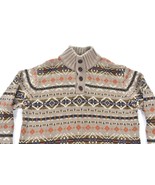 G.H. Bass &amp; Co Sweater Men&#39;s Brown Henley Cable Knit Fisherman Medium - $47.37 CAD