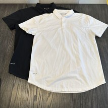 Bylt Polo Shirt Mens XL Black &amp; White Premium Basics Lux &amp; Drop Cut S/S ... - $49.49