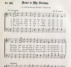 1883 Gospel Hymn Jesus Is My Saviour Sheet Music Victorian Religious ADB... - $19.99