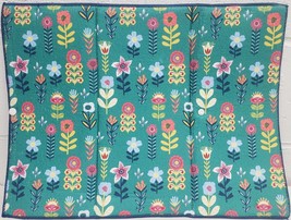 Reversible Dish Drying Mat(15x20&quot;)MULTICOLOR Folk Blooming Flowers,Studio Lamsin - £12.58 GBP