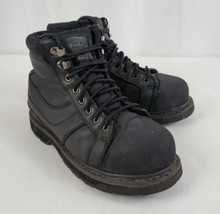 Work n&#39; Sport Men&#39;s Steel Toe Leather Work Shoes Boots 7.5 D Slip Resistant - £22.30 GBP