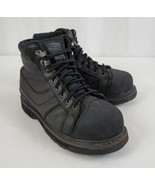 Work n&#39; Sport Men&#39;s Steel Toe Leather Work Shoes Boots 7.5 D Slip Resistant - £21.98 GBP