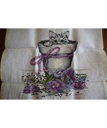 Finished New Design Works Cross Stitch Flowerpot Kitty Pansy 11x11&quot; 2545... - $530.18 MXN