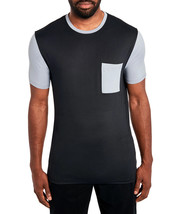 Tallia Men&#39;s Slim Fit Short Sleeve Stretch Pocket T-Shirt in Black-Small - $19.97