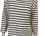 L.L. Bean White and Blue Striped Boat Neck 3/4 Sleeve Top Size 3X - $27.54
