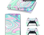 For PS5 Digital Edition Console &amp; 2 Controller Ombre Pearl Vinyl Wrap Sk... - $15.97