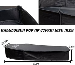 Helloween Pop Up Coffin with Lid 60 inch Coffin Prop life size Collapsible Scary - £57.13 GBP