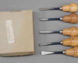 Vintage Palm Handle Wood Carving Tool Gouges Chisel Set 5 Pc. Knife Set ... - $68.99