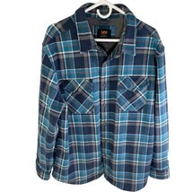 Lee Shacket Lined Thermal Shirt Jacket w/Pockets  Blue Plaid  Button Up ... - £15.77 GBP