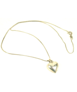 Silver 925 SU Vintage Puffed Heart etched pendant Necklace Italy coquette - £23.29 GBP
