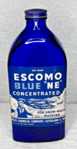 Vintage Escomo Blue &quot;NE&quot; Concentrated 1 Qt Cobalt Bottle w Paper Label 1... - €42,11 EUR
