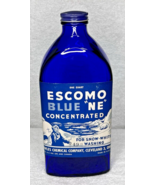 Vintage Escomo Blue "NE" Concentrated 1 Qt Cobalt Bottle w Paper Label 1... - $49.01
