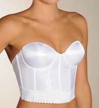 Q T 1710 White Strapless Backless Underwire Bra long line BRIDAL CORSET ... - £14.70 GBP