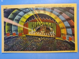 Vtg Linen Postcard Interior Of Radio City Music Hall, New York City, NY, ... - £3.18 GBP